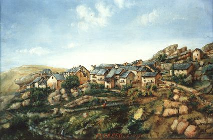 Peyresq. Tableau peint par l'abbé Fournier en 1879.